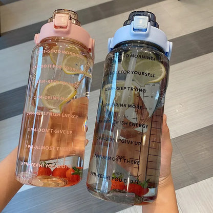 2000ml Large Capacity Plastic Straw Water Cup - Sports Water Bottle for High-Value Outdoor Camping, Drinking Tools