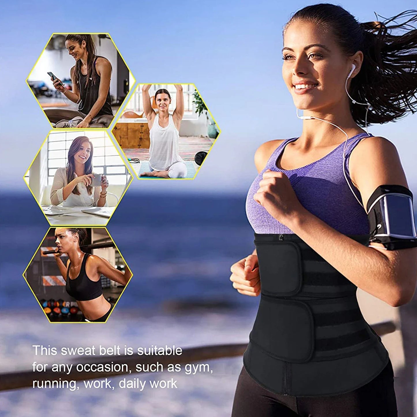 Neoprene Waist Trainer: Workout Trimmer Belt for Sauna Sweat - Get Fit Fast!