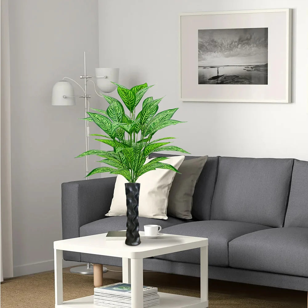 76cm Artificial Magnolia & Banyan Leaf Plant Branch – 26 Leaves Fake Green Sansevieria Decorative Tree for Home & Garden Decor