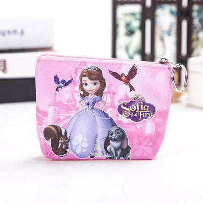 Disney Frozen Elsa & Sofia Coin Purse – Kawaii Princess Cartoon PU Wallet for Kids Gifts