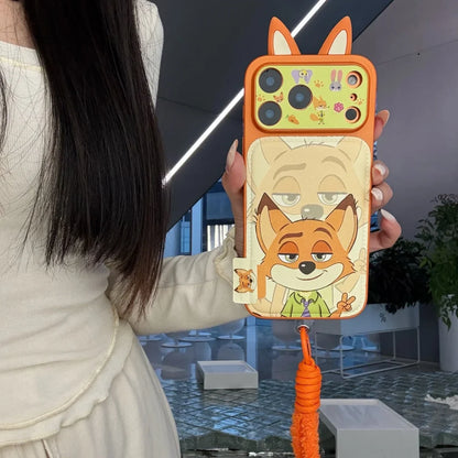 Cute 3D Nick & Judy Cartoon Phone Case – Protective Cover for iPhone 14/15/16/17 Series