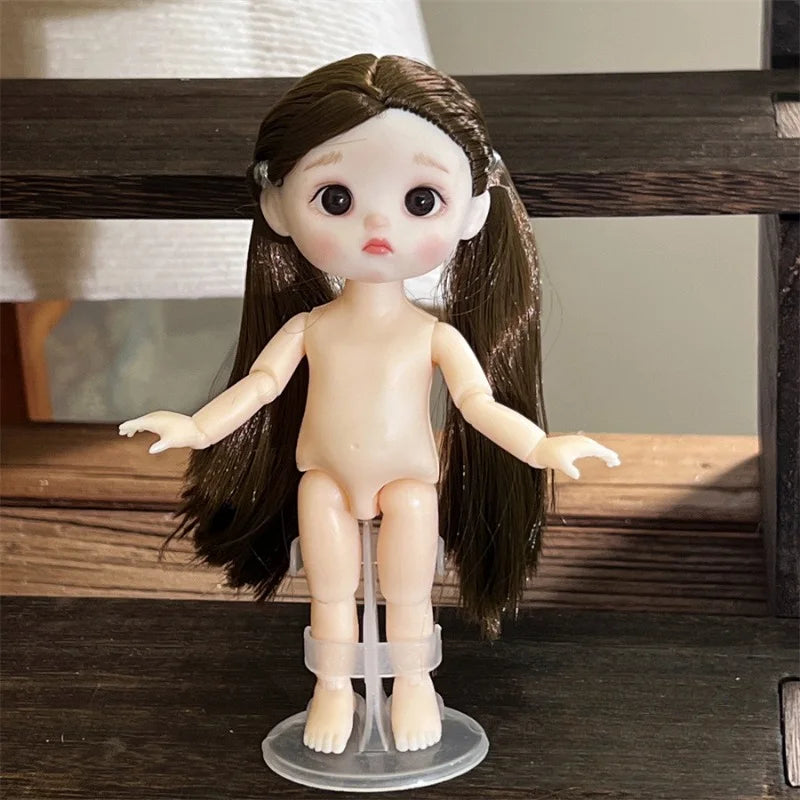 16CM Articulated Doll — 3D Simulation Eyes, 13-Joint Multi-Expression Little Girl Toy