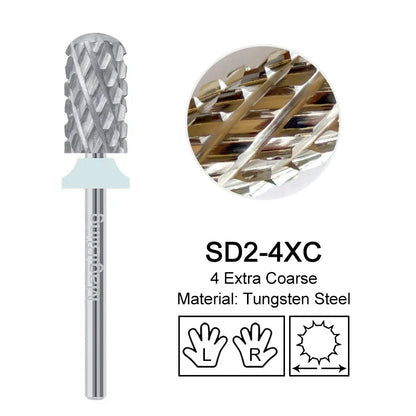Gold Tungsten Carbide Nail Drill Bits – Large Barrel Milling Cutter, Pro Reversed Durable Grinding & Polishing Tools Accessories 4XC