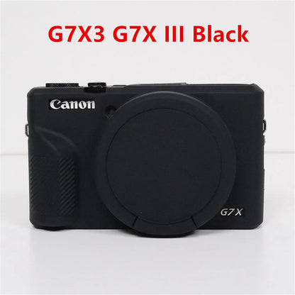 Canon G7X Mark II Silicone Camera Case - Soft Rubber Protective Skin Cover with Lens Protector for G7XII G7X2 G7X3 G7XIII
