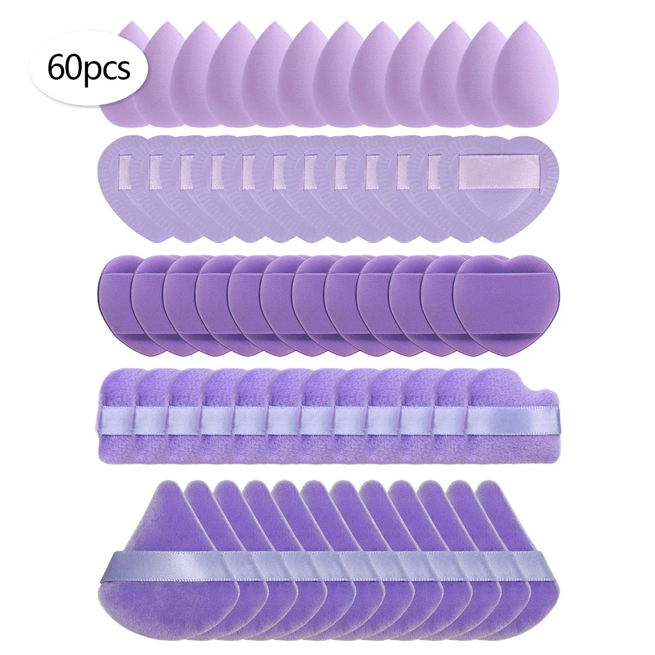 15/30/60 Mini Makeup Sponges – Beauty Powder Puff for Concealer, Liquid Foundation & Face Cosmetics