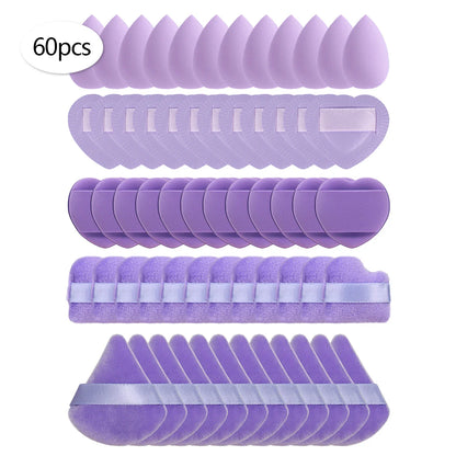 15/30/60 Mini Makeup Sponges – Beauty Powder Puff for Concealer, Liquid Foundation & Face Cosmetics