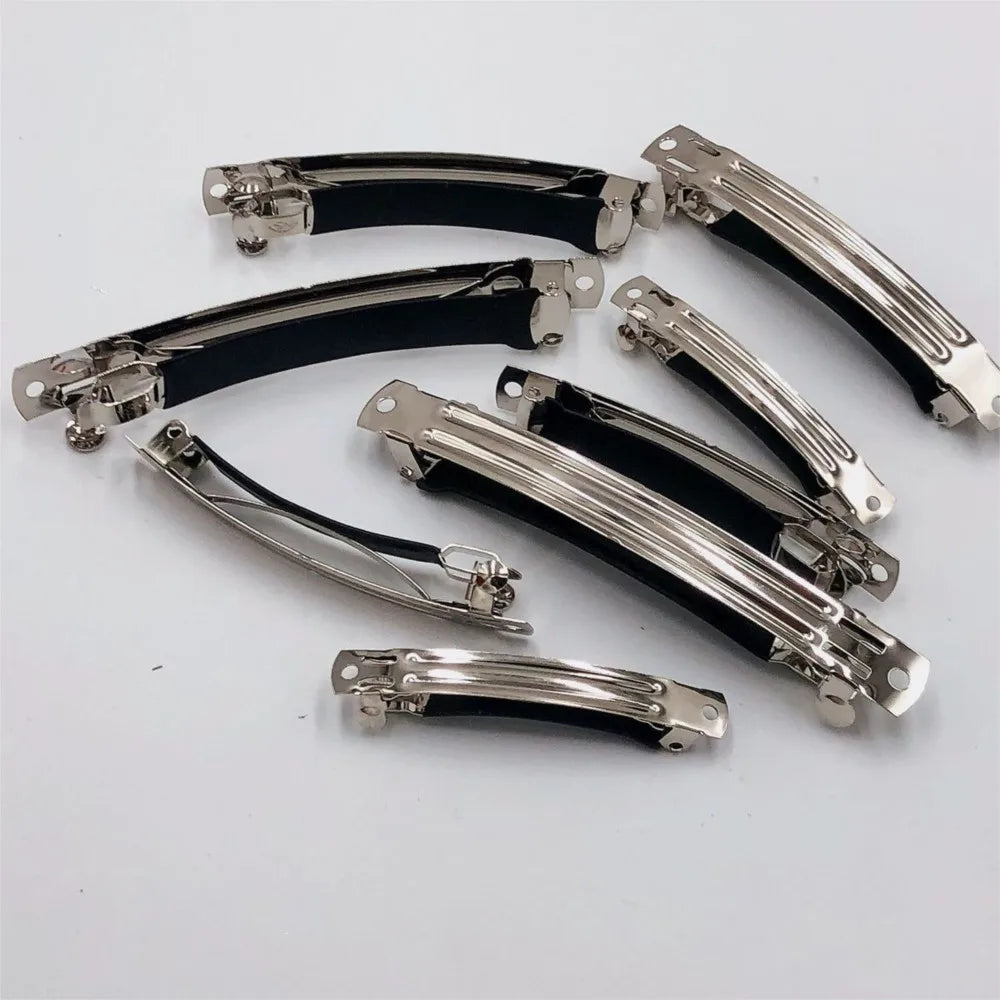 10pcs French Spring Hair Clips — Thickened Anti-Slip Barrette Blank Base for DIY Hairpins & Jewelry Making Accessories