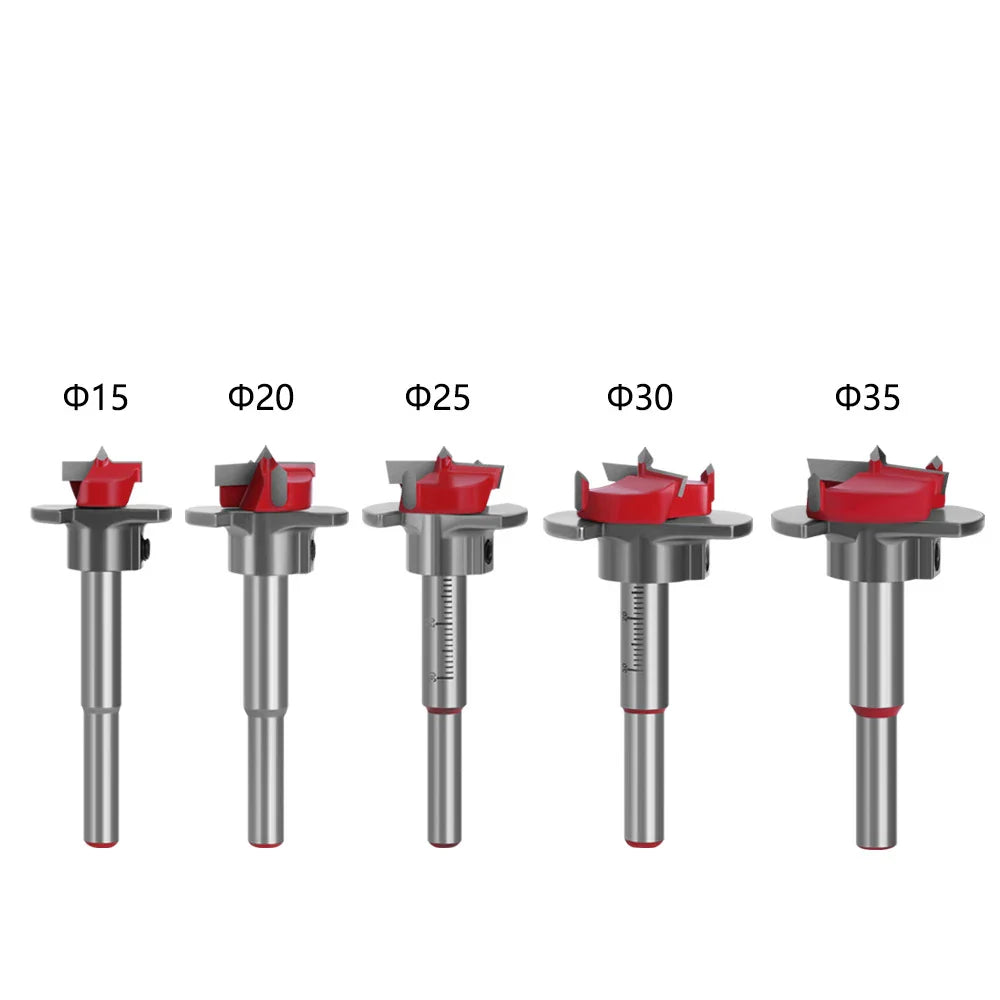 Adjustable Positioning Hole Saw Kit - 15-35mm Hinge Hole Opener Woodworking Carbide Drill Bits Set