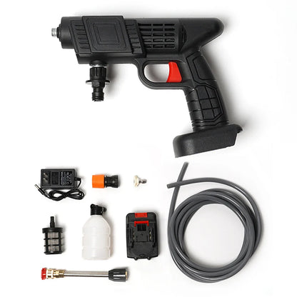 Portable High Pressure Washer | 30Bar Car Water Gun | Lithium Battery Powered | Wireless Spray Cleaner Pump for Washing
