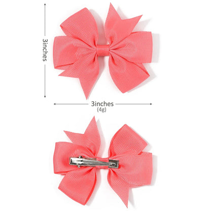 20/40PCS Sweet Candy Color Bow Hair Clip Set – Cute Ribbon Hairpins for Baby Girls & Kids Hair Accessories Gift