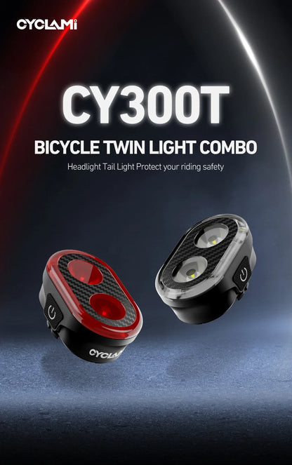 CYCLAMI CY300T Smart Bicycle Brake Sensing Light — Waterproof Front & Rear MTB Road Bike Light Accessory