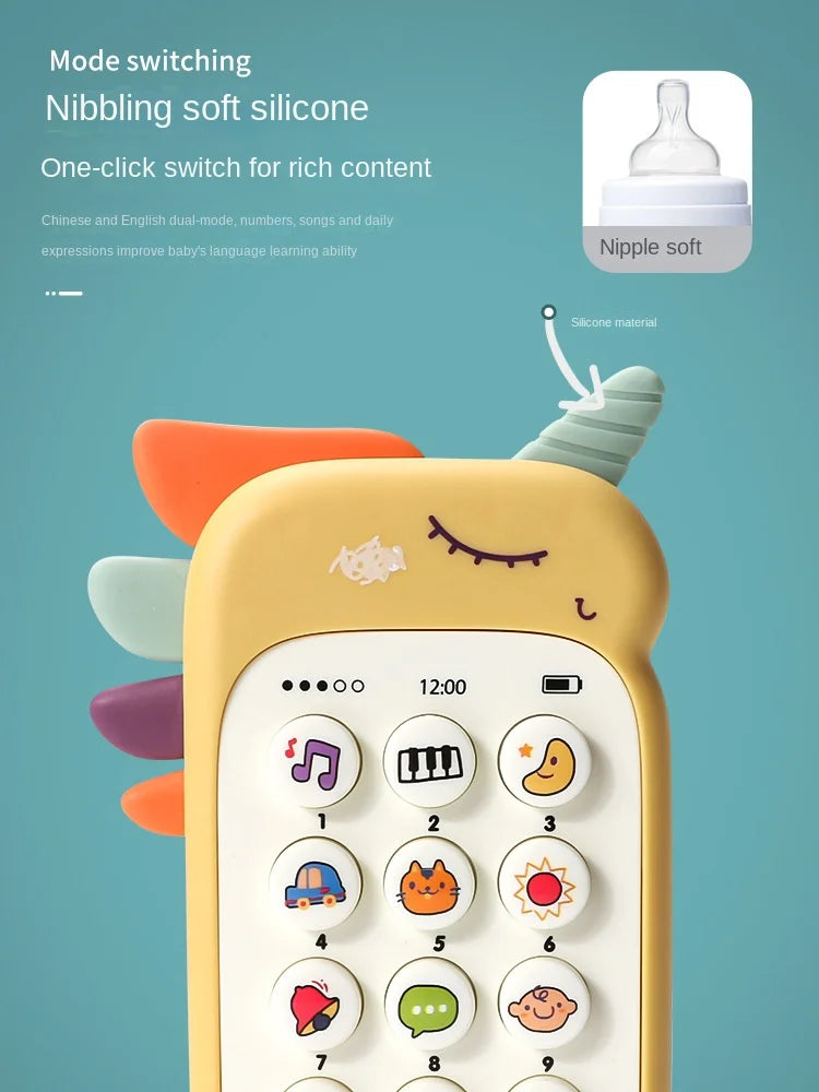 Baby Musical Phone Toy - Sound Telephone with Teether for Infants & Early Learning