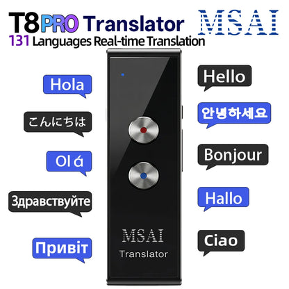 MSAI T8 PRO Voice Translator – 131 Languages Real-Time Two-Way Translation Device with Bluetooth 5.1 for Business & Travel Communication Tool