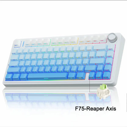 AULA F75 75% Mechanical Gaming Keyboard – 2.4G Wireless, Bluetooth, Wired, RGB, OEM Profile, Gasket Structure