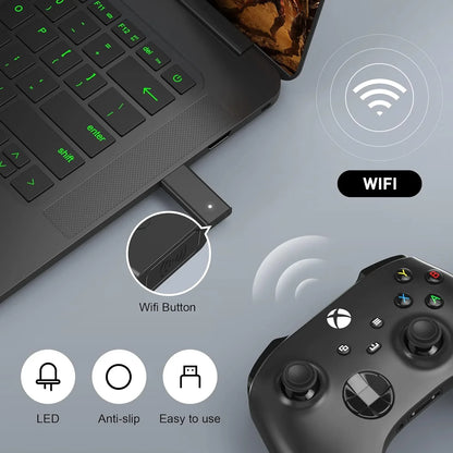 USB Wireless Adapter for Xbox One S/X/Elite & Windows PC – Controller Receiver 1st & 2nd Gen