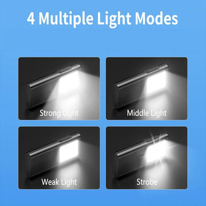 Portable COB LED Flashlight – USB Rechargeable Work Light with Pen Clip, Super Bright for Camping & Car Repair