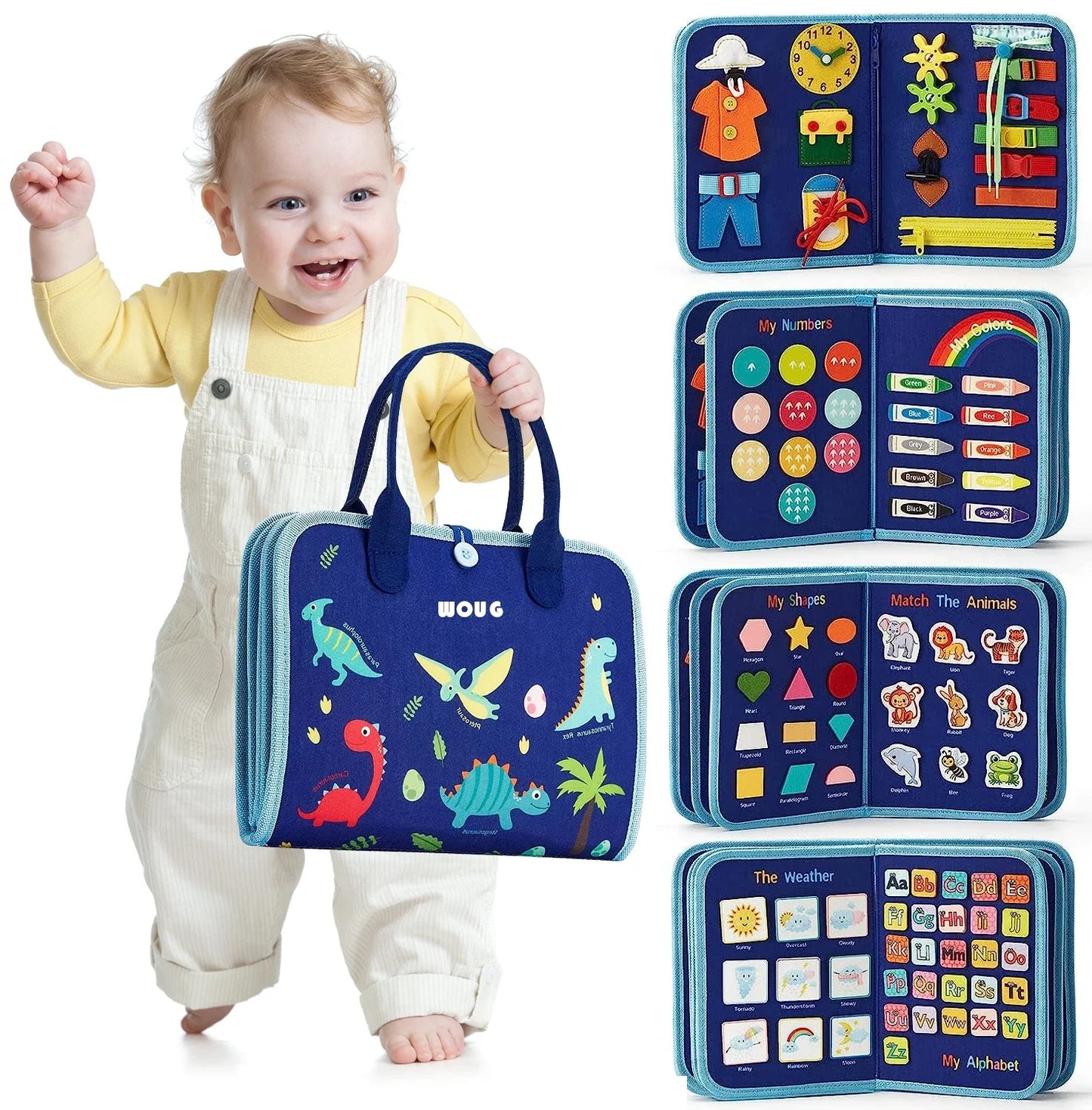 Montessori Busy Book – Portable Educational Toy for Toddlers, Travel Activity Board, Fine Motor Skills & Early Learning