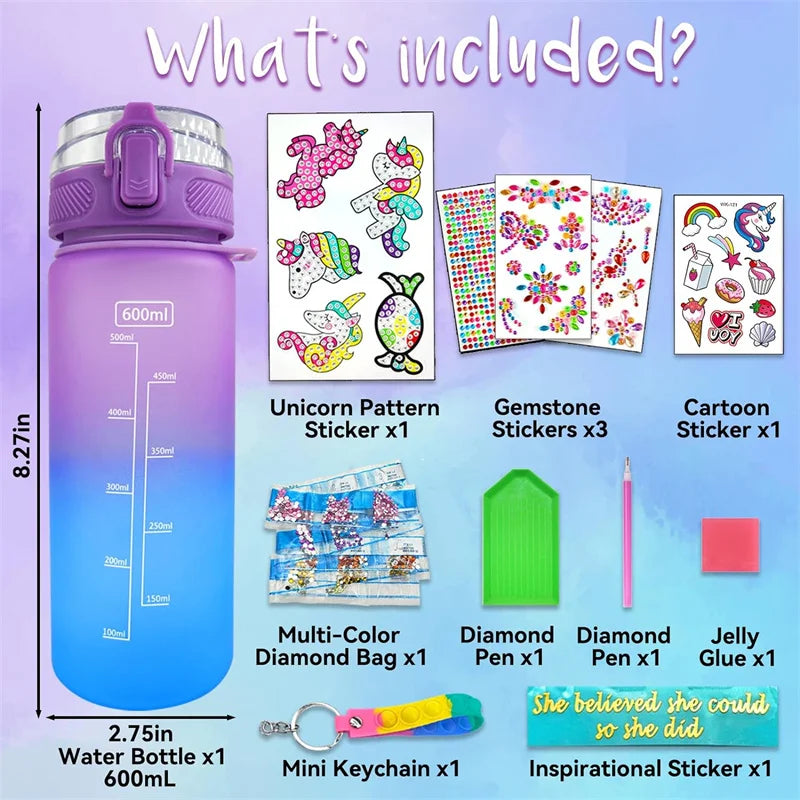 DIY Water Bottle Decoration Kit for Girls - Mermaid Arts & Crafts, Birthday & Christmas Gift
