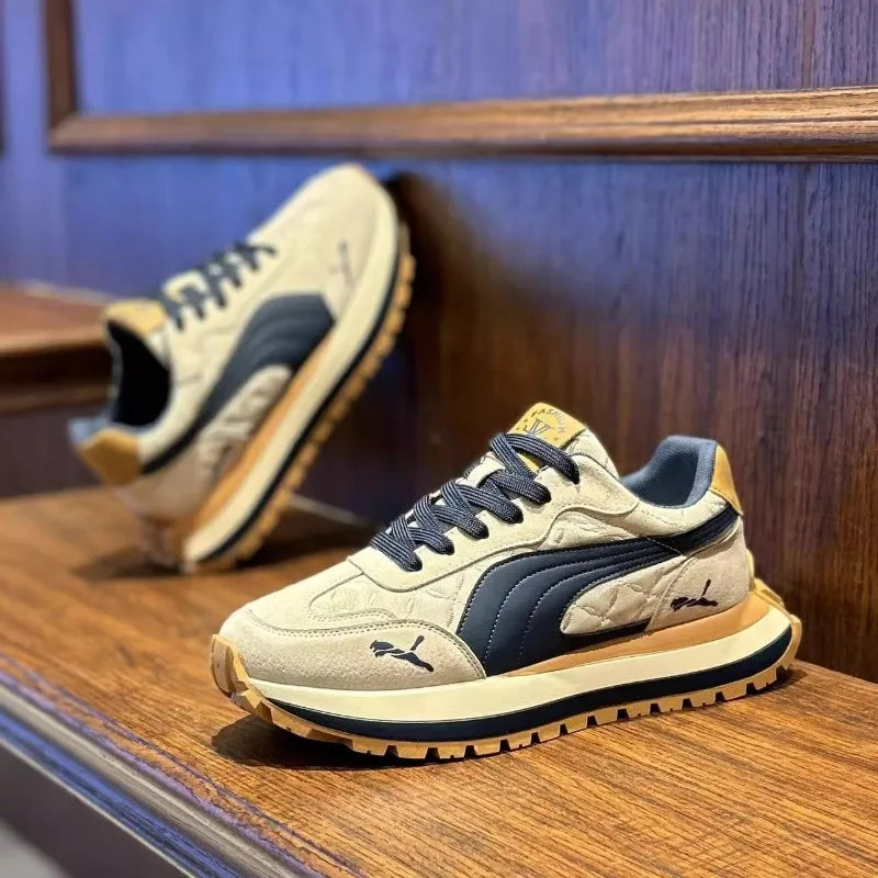 Men’s Casual Sports Shoes - Thick Sole Non-Slip Outdoor Sneakers with Soft Comfort for Summer