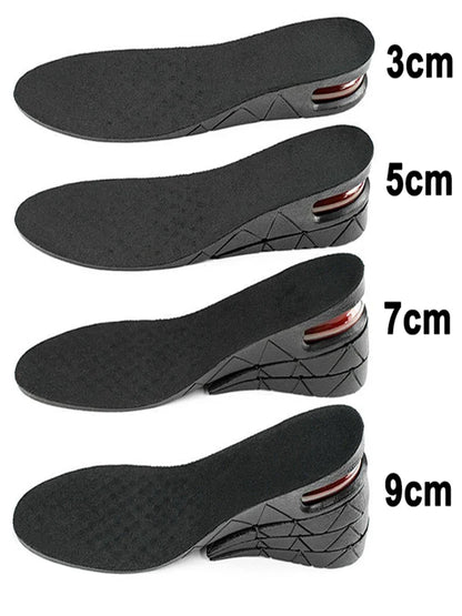 Height Increase Insoles with Air Cushion – Elevator Shoe Inserts for Men & Women, Adjustable 3-9cm Taller Footwear Lifts