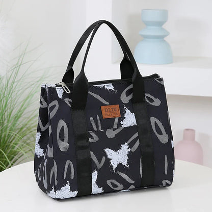 Insulated Commuter Lunch Bag with Storage Pouch — Portable Handbag for Office, Thermal Food Carrier with Meal Box Included