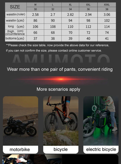 AMU Motorcycle Quick Take Off Pants – Waterproof, Windproof, Thermal Protective Gear for Men & Women