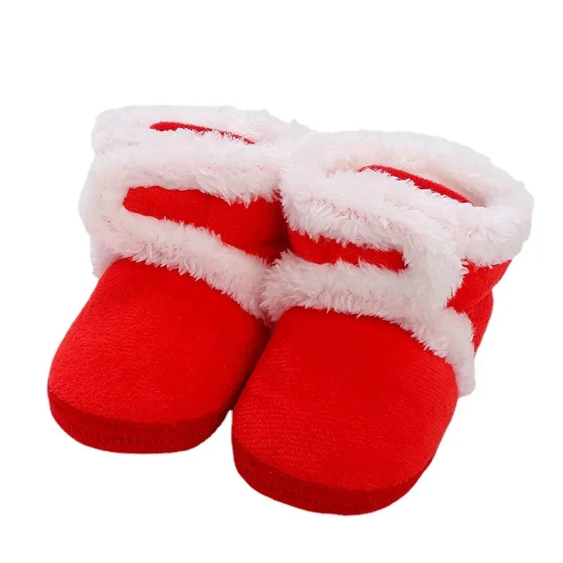 Newborn Baby Pompom Booties - Soft Warm Anti-Slip Shoes for Infants and Toddlers