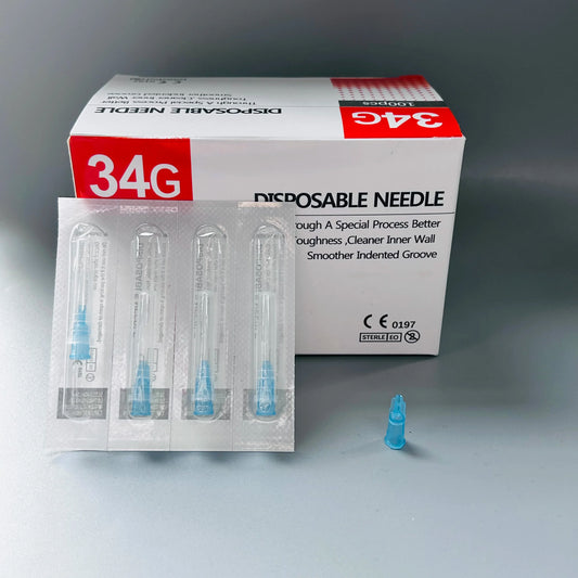 Assorted Superfine Precision Painless Needles Set (10/20/50/100PCS) – 18G–34G Stainless Steel Fine Point Needles, 4mm–38mm Sizes for Craft, Laboratory & General Purpose Use