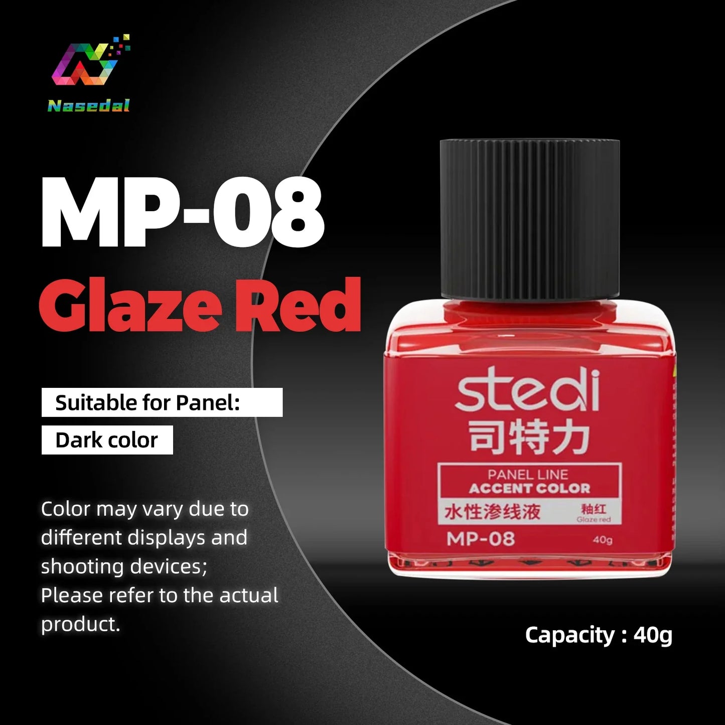 Stedi MP-07~MP-18 Weathering Acrylic Paint – 40g for Gundam & Military Models, Panel Lining DIY Craft Supplies