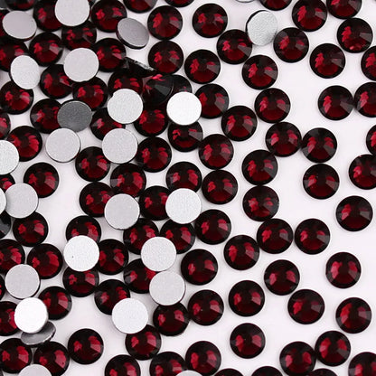 Glass Crystal Flatback Rhinestones Set SS6–SS30 – Non-Hotfix Round Glue-On Gems for Nail Art, DIY Crafts & Jewelry Decoration