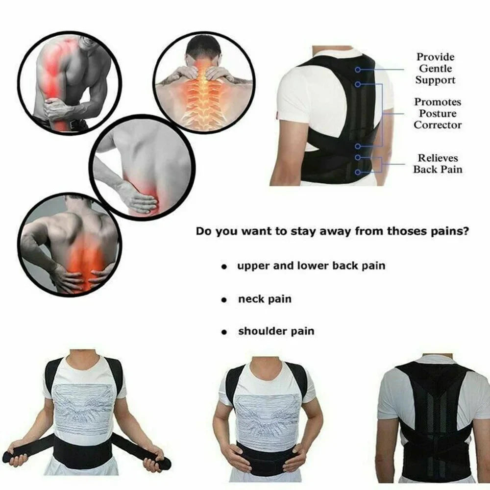 Back Posture Corrector Belt — Shoulder Support & Spine Brace for Upper & Lower Back Pain Relief | Clavicle Posture Vest