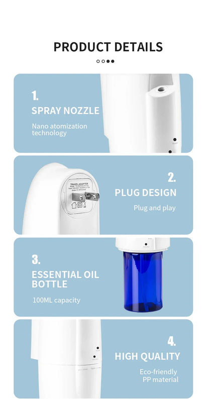 Plug-in Wall Fragrance Diffuser - Hotel Air Freshener, Bluetooth Essential Oil & Electric Aroma Diffuser Machine