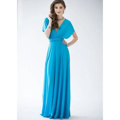 Women’s Summer Sexy V-Neck Maxi Dress – Multi-Wear Strappy Long Party Dress
