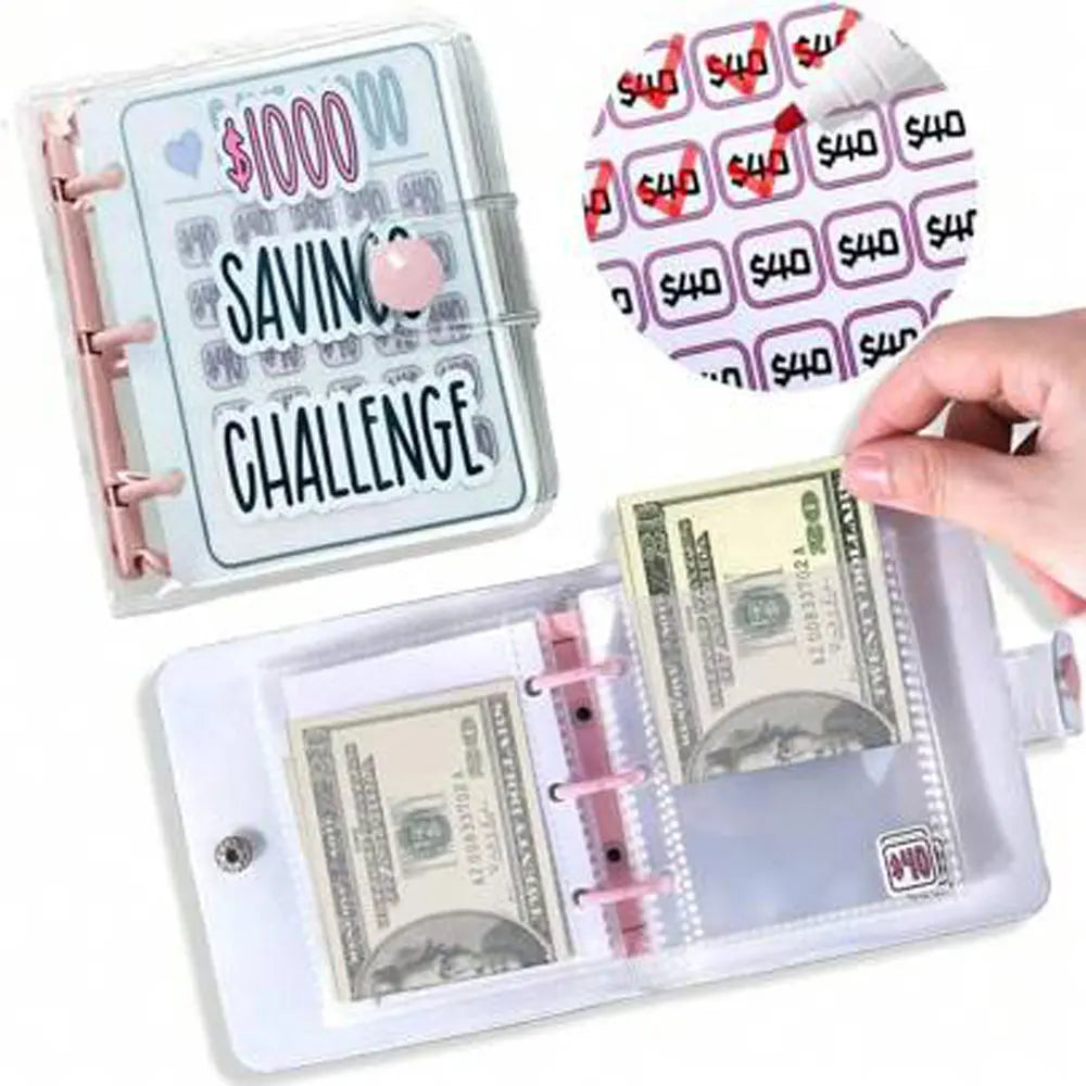 1000 Savings Challenge Binder – Money Saving Book with Envelopes, Envelope Savings Challenge, Mini Budget Organizer