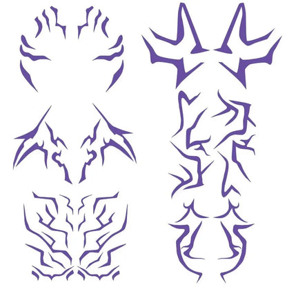 UV Glow Kpop Demon Hunters Temporary Tattoos — Rumi & Jinu Fluorescent Face & Body Art, Blacklight Party Cosplay Stickers for Fans