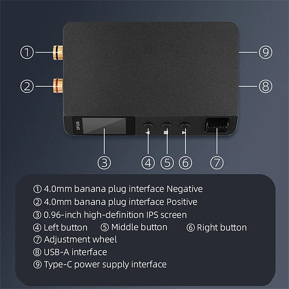 DP100 Mini DC Lab Power Supply — Adjustable 30V 5A Portable Digital Switching Bench Power Supply