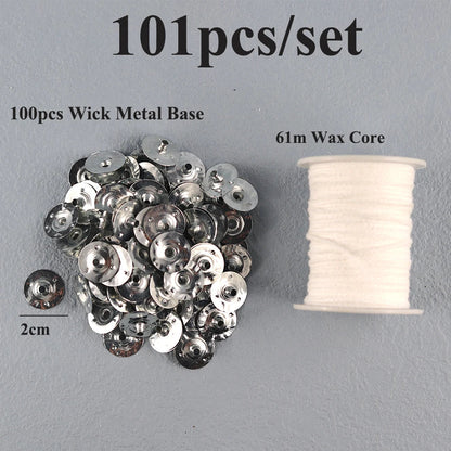 Smokeless Candle Wicks – Pre-Waxed Cotton Core with Metal Sustainer Tabs, 2.6-20cm for DIY Handmade Candle Making