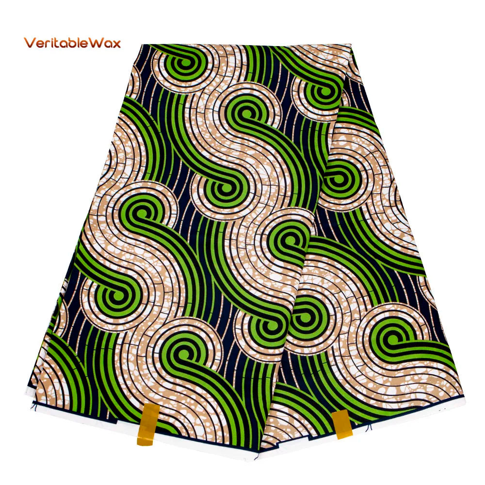 African Ankara Double Print Batik Fabric - Real Wax Patchwork Textile for DIY Sewing, Wedding Dresses & Crafts