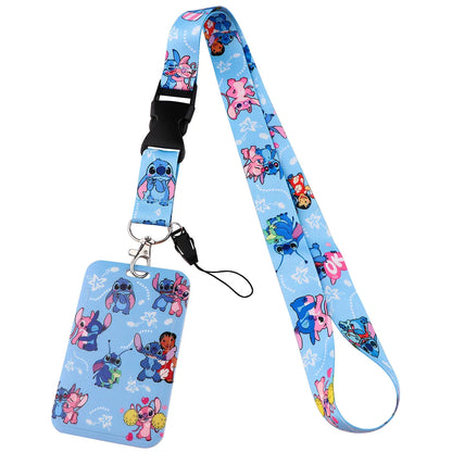 Cute Alien & Angel Cartoon Credential Holder Lanyard for Key, Card Badge & Gym Accessories