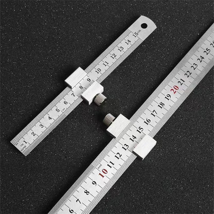 Metal Carpenter Square Ruler — Woodworking Measuring & Marking Gauge with Positioning Block
