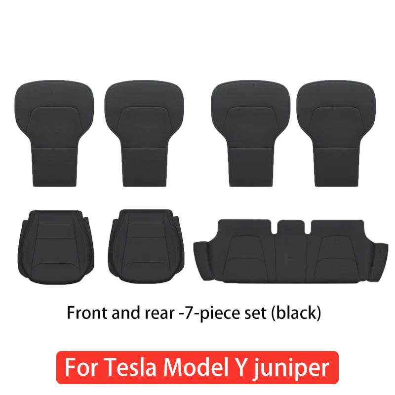 Tesla Model Y Juniper 2025-2026 Ventilated Leather Seat Cushion Cover – Breathable Comfort Interior Accessory