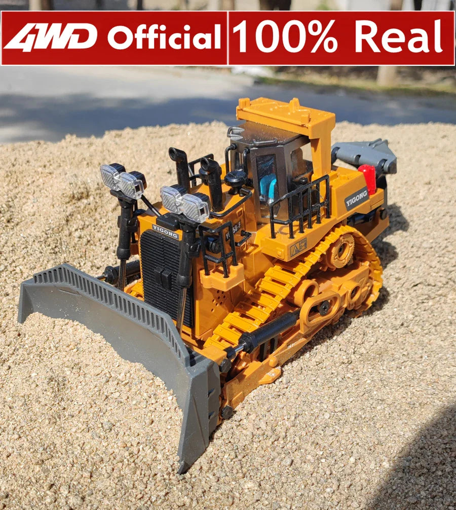 4WD RC Excavator Alloy Dump Truck Bulldozer | Remote Control Construction Vehicle Toy for Kids