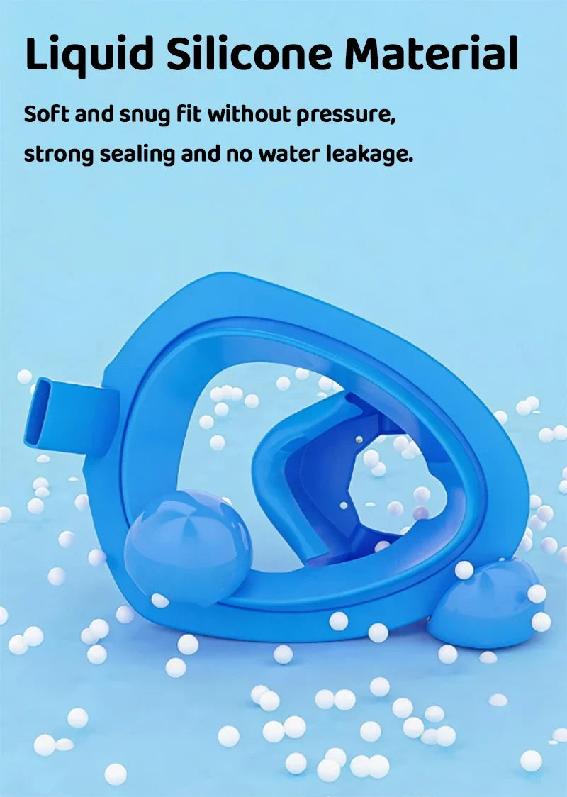 Full Face Snorkel Mask - 180° Panoramic Anti-Fog Dry-Top Leak-Resistant Diving Gear for Adults
