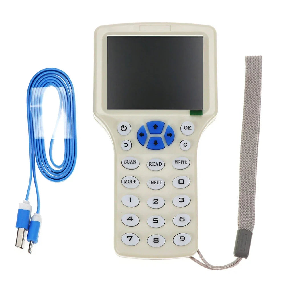 10-Frequency NFC Smart Card Reader & Writer | 125K/13.56MHz RFID Copier USB Key Programmer