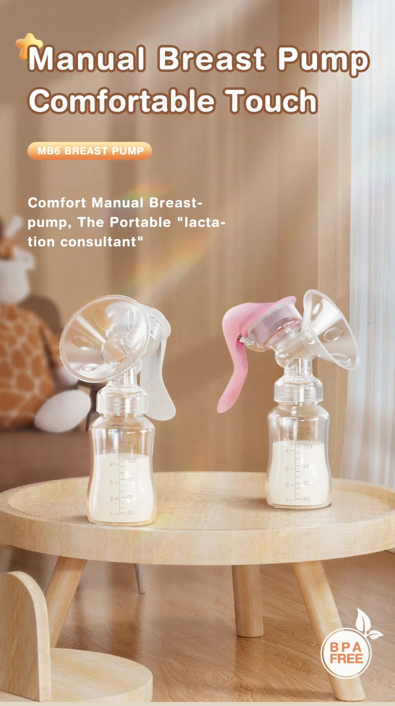 Dr.Isla Manual Breast Pump – BPA-Free Baby Nipple Suction Milk Feeding Bottle for Postpartum Care