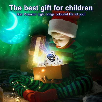 Kids DIY Astronaut Star Projector Night Light with Remote Control - 360° Adjustable Nebula Galaxy Lighting for Children