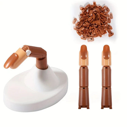 Detachable Mechanical Practice Hand – Acrylic & Silicone Nail Tips, Moving Finger Strap Base for Beginners