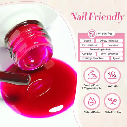 BORN PRETTY 7ml 6Pcs Soda Ice Jelly Gel Nail Polish Set - Gorgeous Full Coverage, Semi-Permanent Soak Off UV Gel Varnish