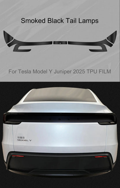 Tesla Model Y 2025 TPU Blackened Headlight & Taillight Protective Film – Juniper Color Changing Film