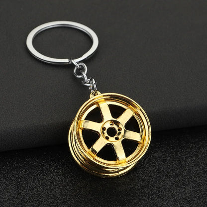 Creative Gear Head Keychain – Speed Gearbox & Turbo Hub Brake Disc Pendant for Car Keys, Shock Absorber Keyring